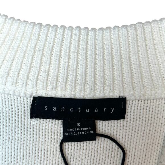 NWT Sanctuary Sanctuary Tan Cream Striped Zip-Up Cardigan Sweater Size Small - Picture 5 of 10